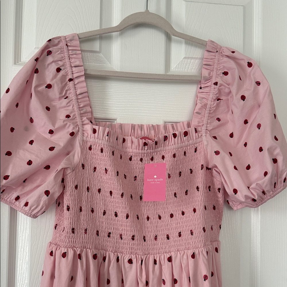 Kate Spade Pink Ladybug patternMaxi Dress - Picture 3 of 5